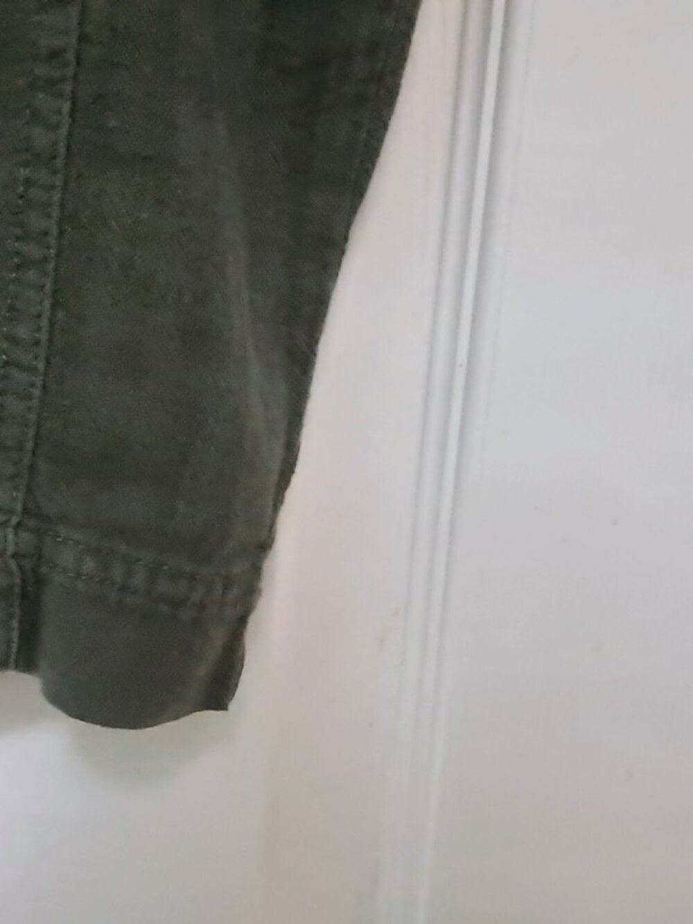 Free People Women’s Size L Linen Blend Khaki Green Cargo Pants lagenlook forest - Picture 8 of 10